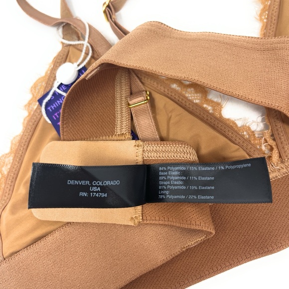 Pepper Bra Size Small Tuscan Everyday Lace Bralette Triangle Tan Lacy NWT NEW - Picture 6 of 7